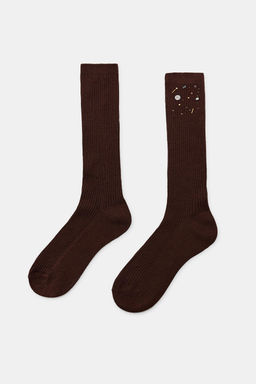 WOOL SOCKS WITH JEWELS AND BEADS - Zara фото 3
