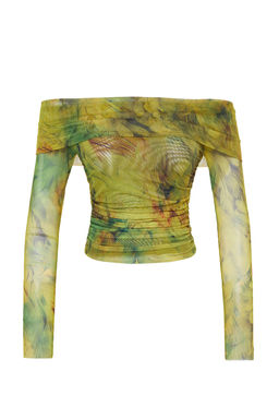 Trendyolmilla Cok Renkli Desenli Orme Tul Bluz TPRAW24BZ00094 фото 7