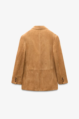 LIMITED EDITION 100% SUEDE LEATHER BLAZER - Zara фото 5