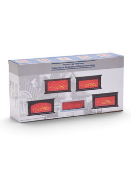 Камин электрический светодиодный, чёрный 10х20х40 см, (3хС, usb)