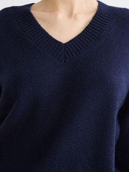 V Yaka Oversize Kad?n Triko Kazak