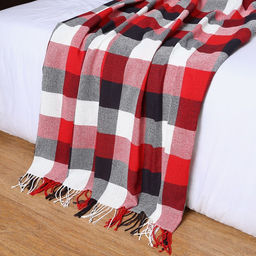 Плед Пикник 170х210см, цвет белый/красный/антрацит, хлопок 20%, пан 40%, полиэстер 40%