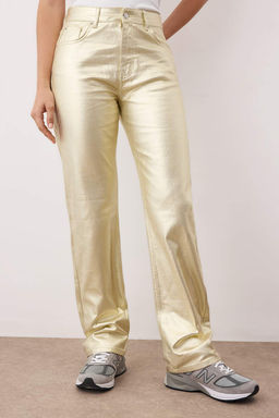 Alt?n Kaplama Yuksek Bel Straight Jeans TWOAW26JE00155 - Trendyolmilla фото 3