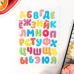 Вафельные картинки съедобные Алфавит детский для капкейков, торта KONFINETTA, 1 лист А5 - Simaland фото 3