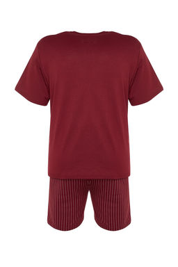 TRENDYOL MAN Buyuk Beden Bordo Regular Fit Rahat Bask?l? Sortlu Pijama Tak?m? TMNSS23PT00014 - Trendyolmilla фото 24