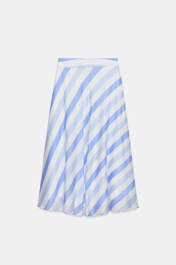 FALDA MIDI RAYAS / Azul / Blanco - Zara фото 10