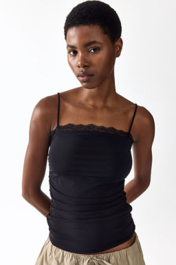 Top de tirantes finos con ribete de encaje - H&m фото 5