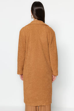 Camel Oversize Genis Kesim Uzun Buklet Kaban TWOAW24KB00037