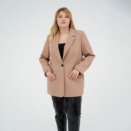 Пиджак женский MIST plus-size, размер 54, бежевый