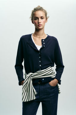 RUFFLE TRIM CARDIGAN - Zara фото 5