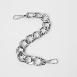 Цена за 2 шт. Цепочка для сумки, с карабинами, металлическая, плоская, 29×19 мм, 30 см, цвет серебряный