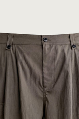 BERMUDA CARGO RELAXED FIT PLIEGUES / Marr?n / Topo - Zara фото 8