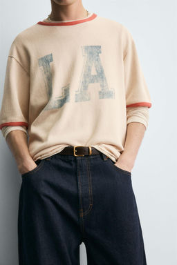 WASHED PRINT KNIT T-SHIRT - Zara фото 5