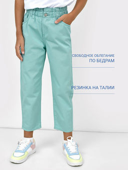 Прямые свободные джинсы ментолового цвета для девочек - Mark formelle фото 2