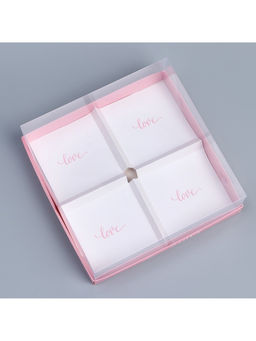 Цена за 5 шт. Коробка кондитерская для муссовых пирожных «Love», 17.8×17.8×6.5 см