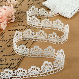 Кружево гипюровое, 30 мм × 9 ± 0.5 м, цвет белый