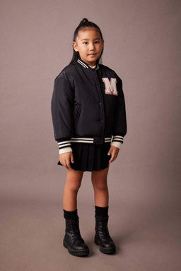 Водоотталкивающее пальто-бомбер с воротником-стойкой и вышивкой для девочек - Defacto фото 2