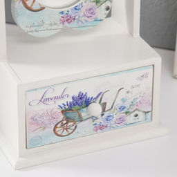 Шкатулка для украшений 1 ящик «Тележка лаванды», с зеркалом, дерево, 11×7.5×14.8 см