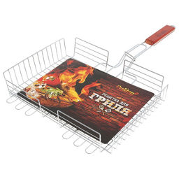 Решётка-гриль для мяса Maclay Lux, хромированная сталь, 56x35 см, рабочая поверхность 35x25 см  фото 6