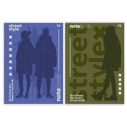 Тетрадь 96л. А4 на спирали BG "Street style", клетка (Т4гр96_лм 06566) матовая ламинация