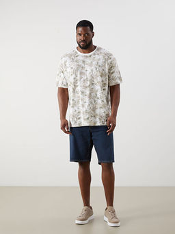 Bisiklet Yaka ?i?ekli Erkek Ti??rt