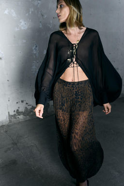 ANIMAL PRINT BALLOON TROUSERS ZW COLLECTION - Zara фото 4