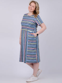 Платье "Линда" радуга, трикотаж