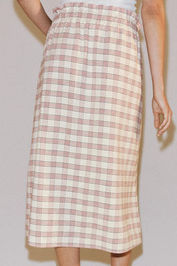 FALDA MIDI CUADROS ZW COLLECTION / Multicolor - Zara фото 4