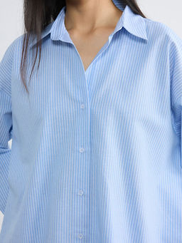 ?izgili Oversize Oxford Kad?n G?mlek