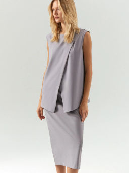 ЕМКА / Топ из костюмной ткани с поясом