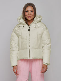 Зимняя женская куртка модная с капюшоном бежевого цвета 512305B - Mtforce фото 3
