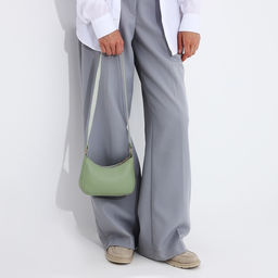 Сумка-багет на молнии, цвет мятный - Simaland фото 7