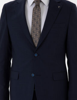 Lacivert Slim Fit Tak_m Elbise - Cacharel фото 7