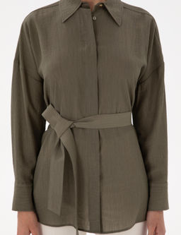 Haki Oversize Uzun Kollu G_mlek