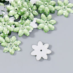 Декор для творчества пластик 1 прокол Стразы ромашка. Светлая зелень н-р 100 шт 1,3х1,3 см 74290 - Арт узор фото 2