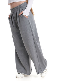 Брюки для девочки палаццо 22-7693 темно-серый меланж - Mini maxi фото 3