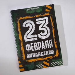 Подарочный набор: ежедневник А6 80 листов и термостакан 250 мл «Самому сильному. 23 февраля»