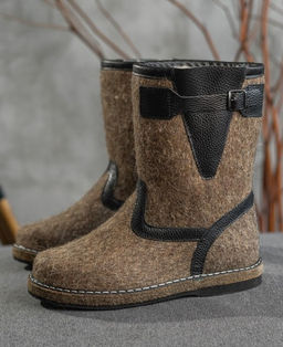 Сапоги Лесник с натур.мехом, войлок на голенище 5мм., на подошве 10мм.,