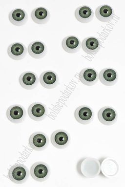 Фурнитура "Глазки объемные, круглые" 12 мм (40 шт) SF-3080, зеленые №3