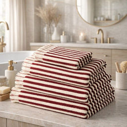 Полотенце из турецкого хлопка European Sophia Cabernet & Misty Rose