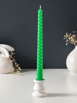 Цена за 2 шт. Свеча витая 25 см (набор 2 шт) 57 гр, 5 ч, цв. зелёный