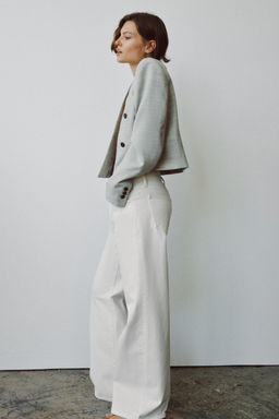 BLAZER CROPPED ZW COLLECTION LIMITED EDITION / Gris claro