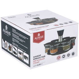 НАБОР ЕМКОСТЕЙ ДЛЯ СПЕЦИЙ 6ШТ 85МЛ НА ПОДСТАВКЕ AGNESS  фото 3