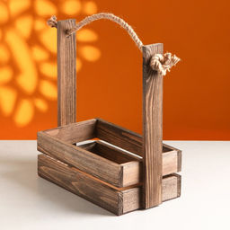 Подарочный ящик «Аром», деревянный, ручка - канат, цвет палисандр, набор 3 шт.