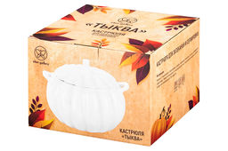 Кастрюля для запекания и сервировки 4 л 24,5*23,5*19 см Тыква с ручками + крышка - Elan gallery фото 9