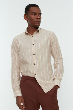 Bej Regular Fit G_mlek Yaka _izgili G_mlek TMNSS22GO0032