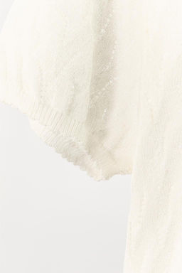CHUNKY KNIT T-SHIRT WITH SATIN BOW - Zara фото 7