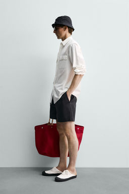 CAMISA FLUIDA REGULAR FIT BOLSILLOS AARON LEVINE X ZARA / Blanco  фото 4