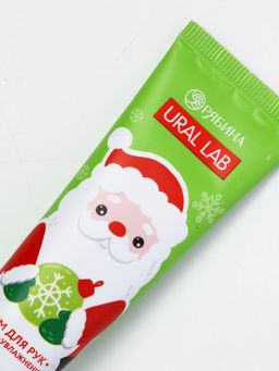 Подарочный набор в новогоднем носке Дед Мороз, крем для рук, бомбочка для ванны и пилка для ногтей, URAL LAB