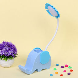 Цена за 2 шт. Настольная лампа "Sweet - Слоненок" 13*7*12.5 см LED с подстаканником, USB 0.6-3W, Голубой